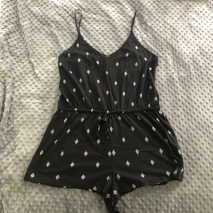 Aeropostale Black Patterned Romper